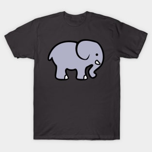 Blue Gray Elephant Cartoon Design T-Shirt